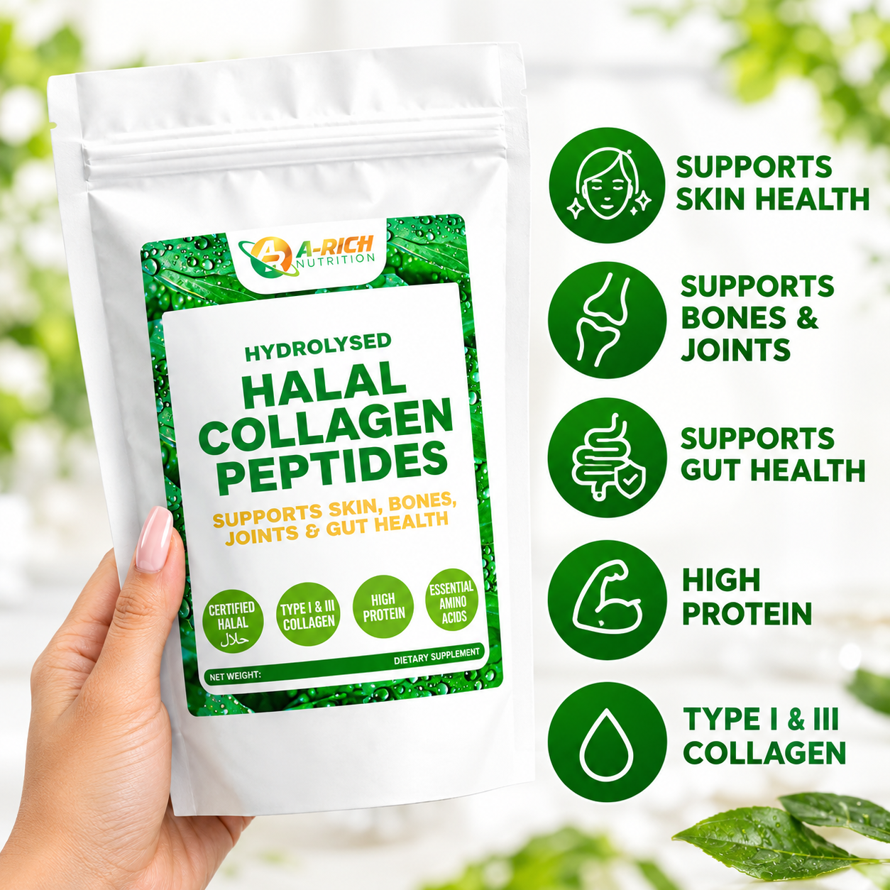 Halal Collagen Peptides Powder 200g - Image 3